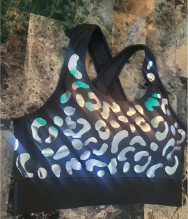 Leopard Silver Shimmer - Shorts and Sports Bra Set