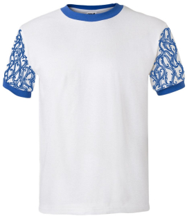 Oodles Ringer T - white and blue