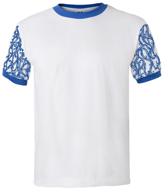 Oodles Ringer T - white and blue