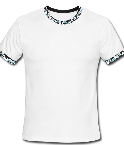 Oodles Ringer T - white and black with blue balls